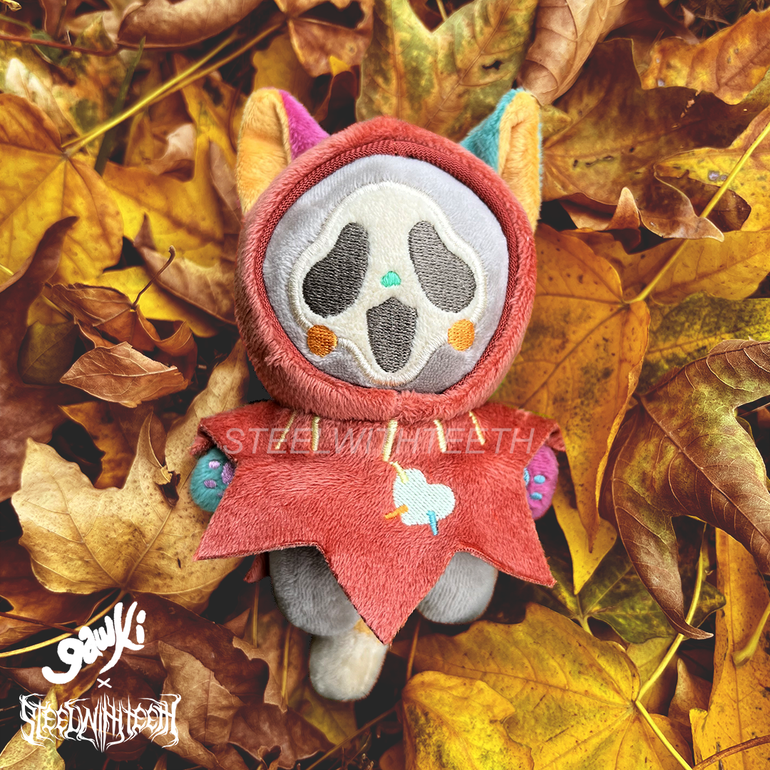 GAWKIXSTEELWITHTEETH GHOSTCAT PLUSH KEYCHAIN